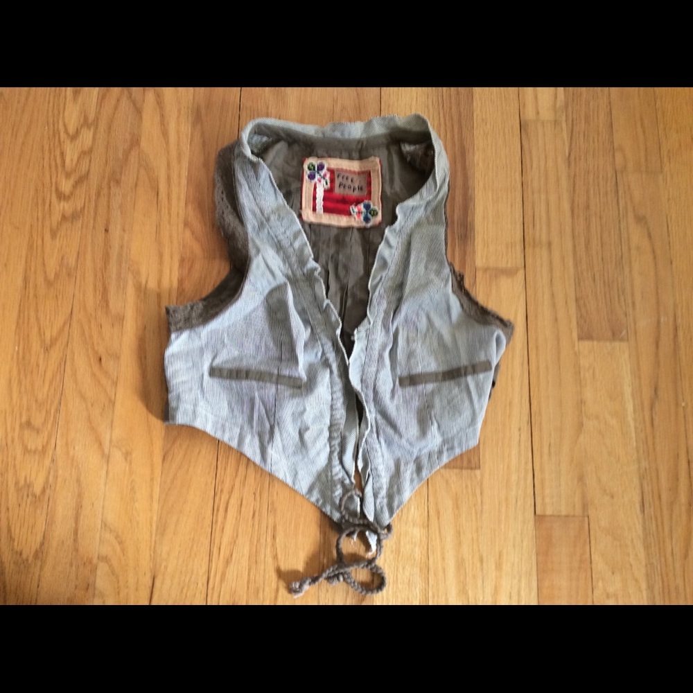 Free people tie on vest top